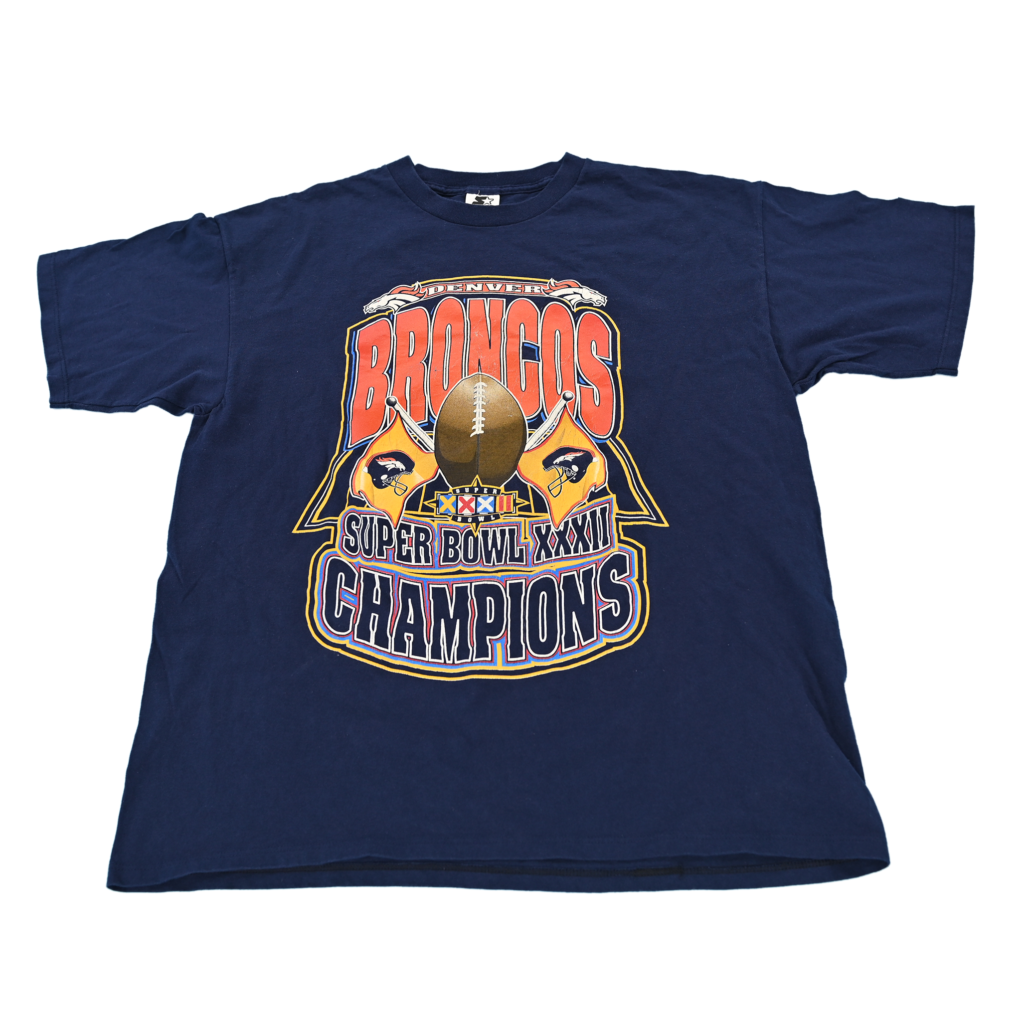 1997 Starter Denver Broncos T‑Shirt Super Bowl XXXII Champions Size Large