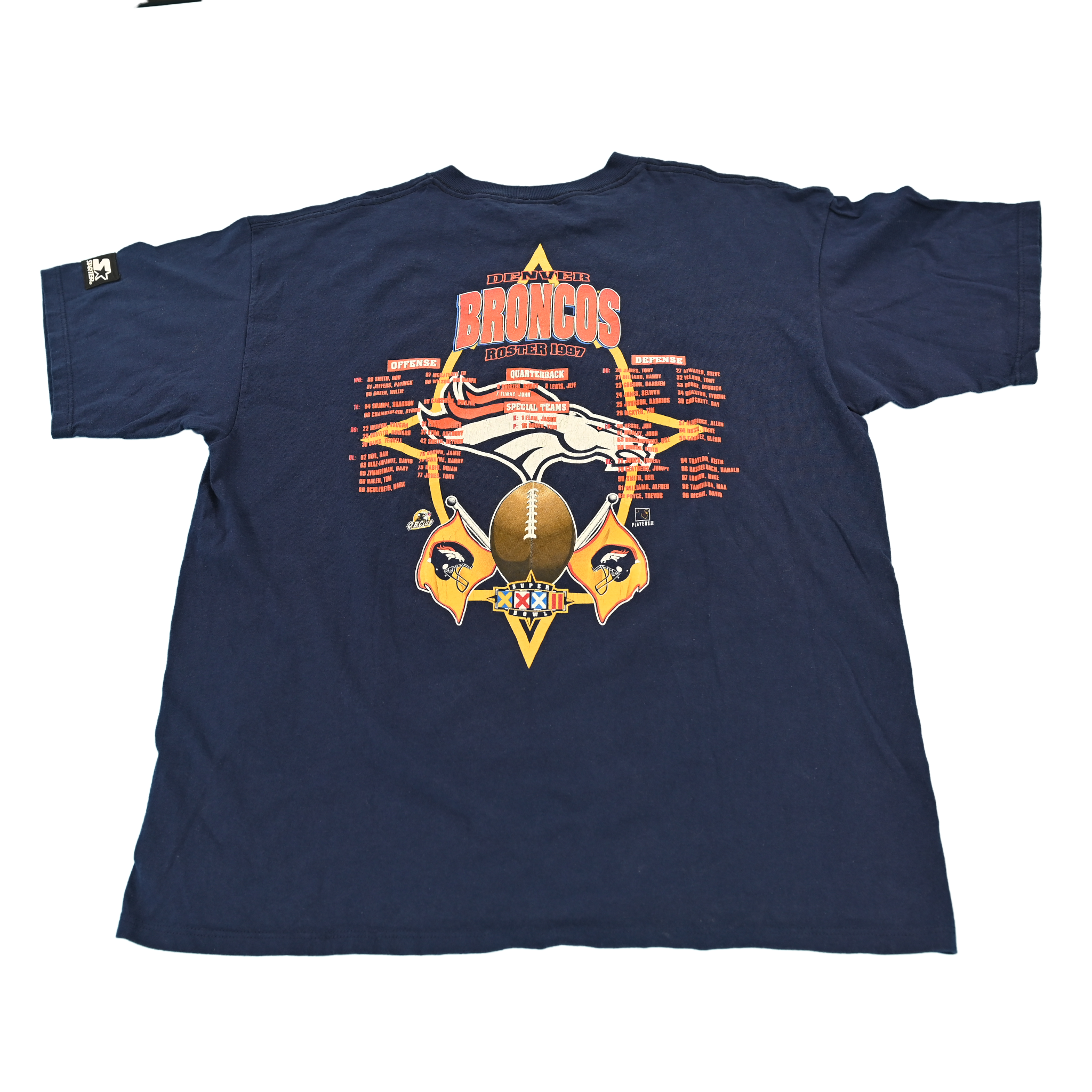 1997 Starter Denver Broncos T‑Shirt Super Bowl XXXII Champions Size Large