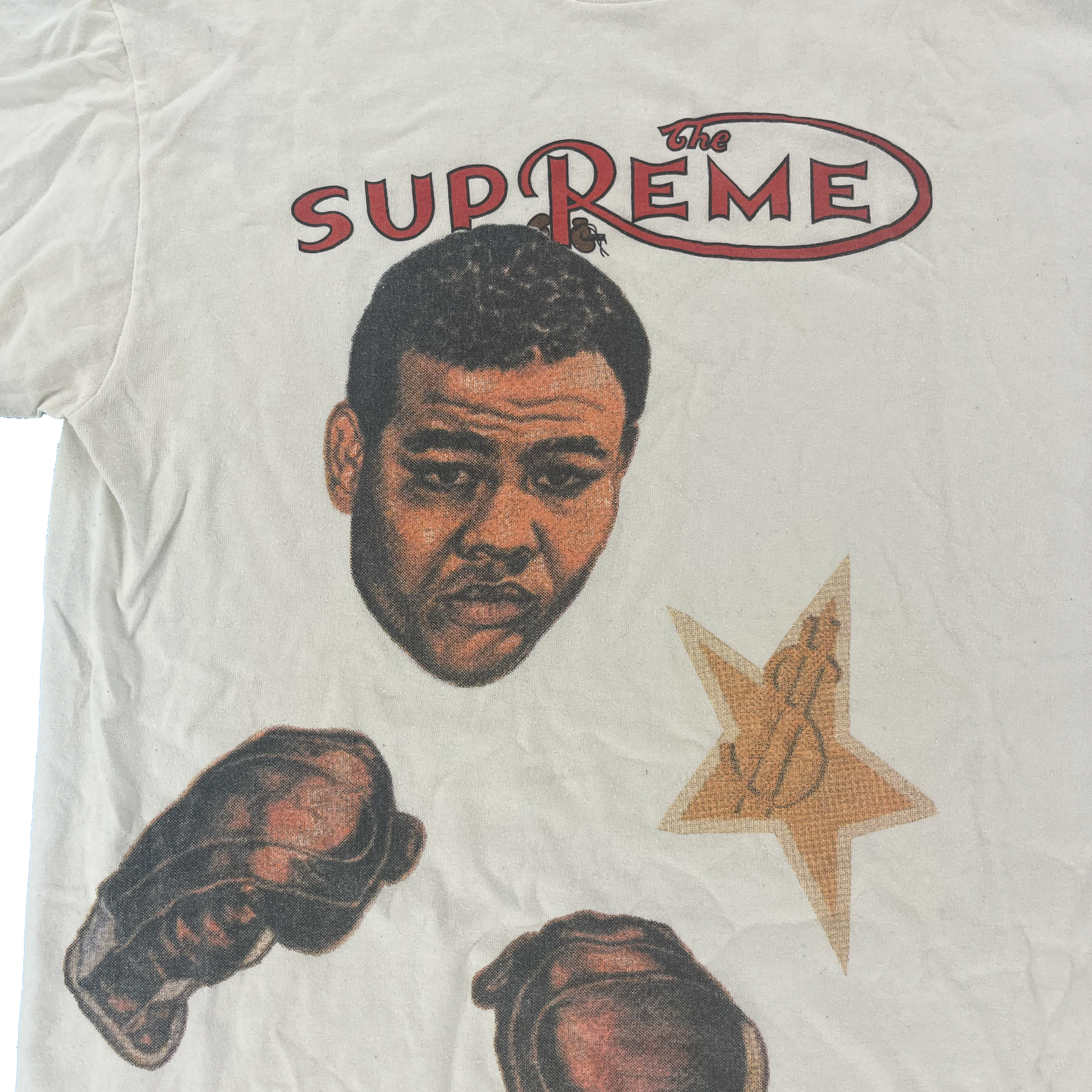 2001 Supreme Joe Louis T-Shirt White Size Medium