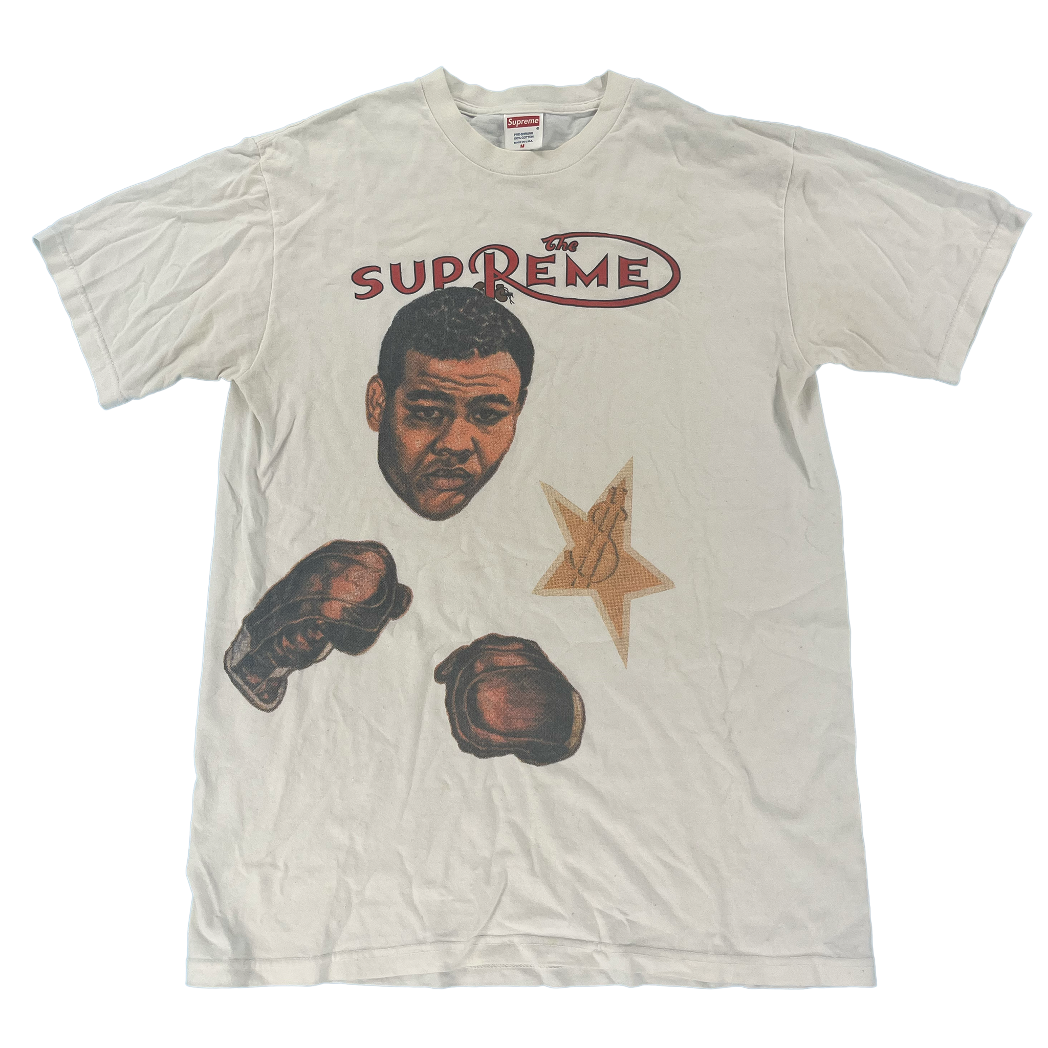2001 Supreme Joe Louis T-Shirt White Size Medium