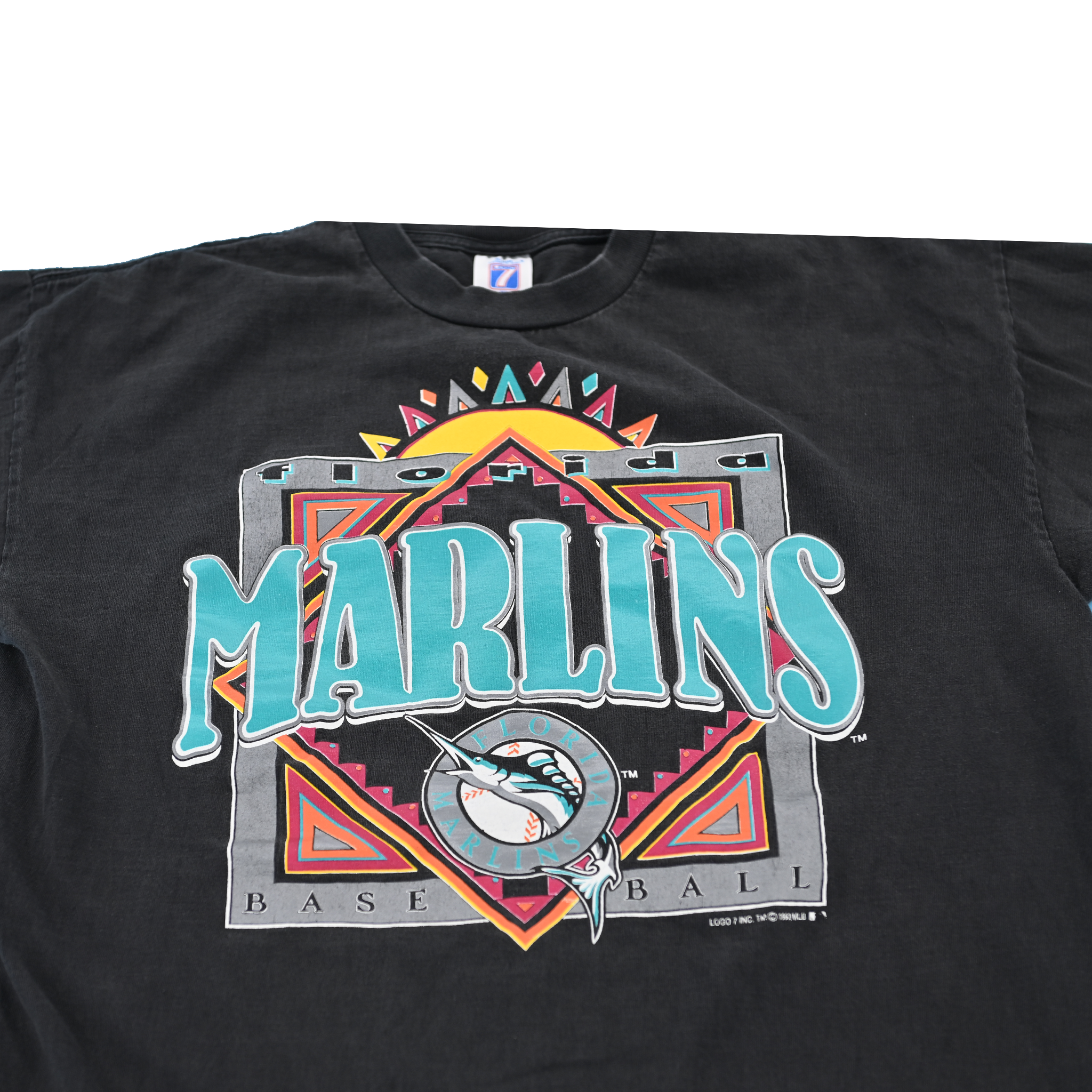 1993 Florida Marlins Logo 7 T-Shirt Size Large