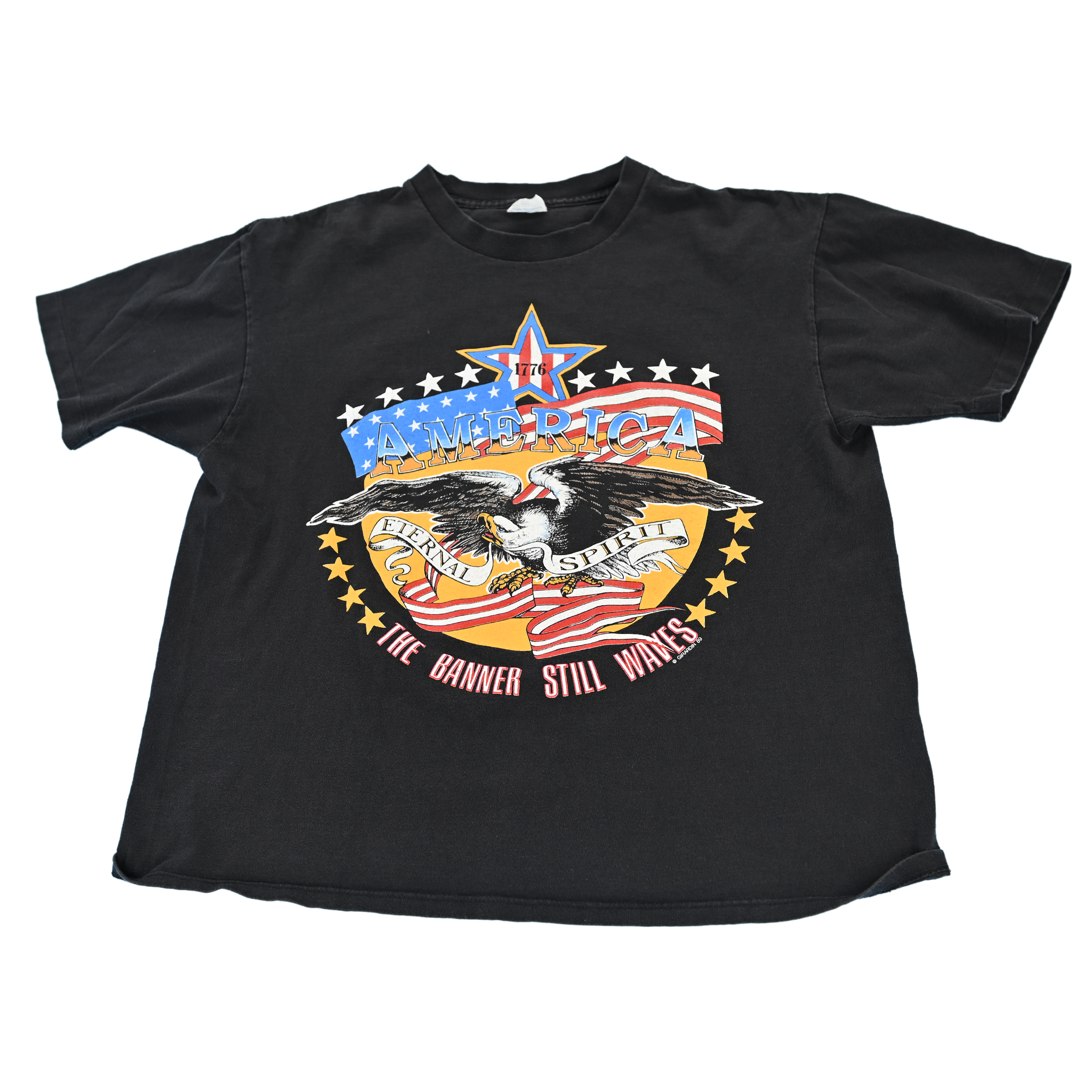 1989 American Patriotic Biker T-Shirt Size Large