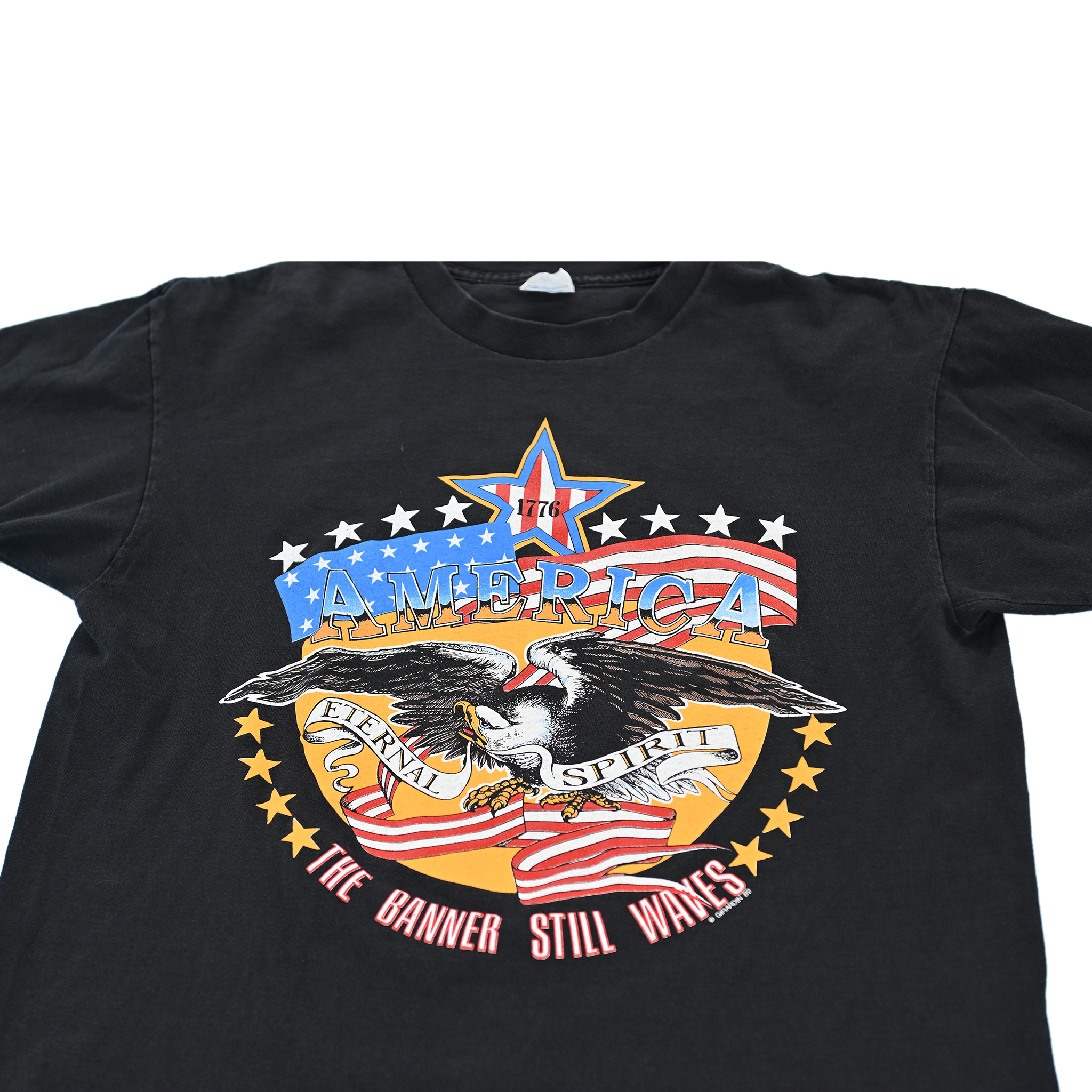 1989 American Patriotic Biker T-Shirt Size Large